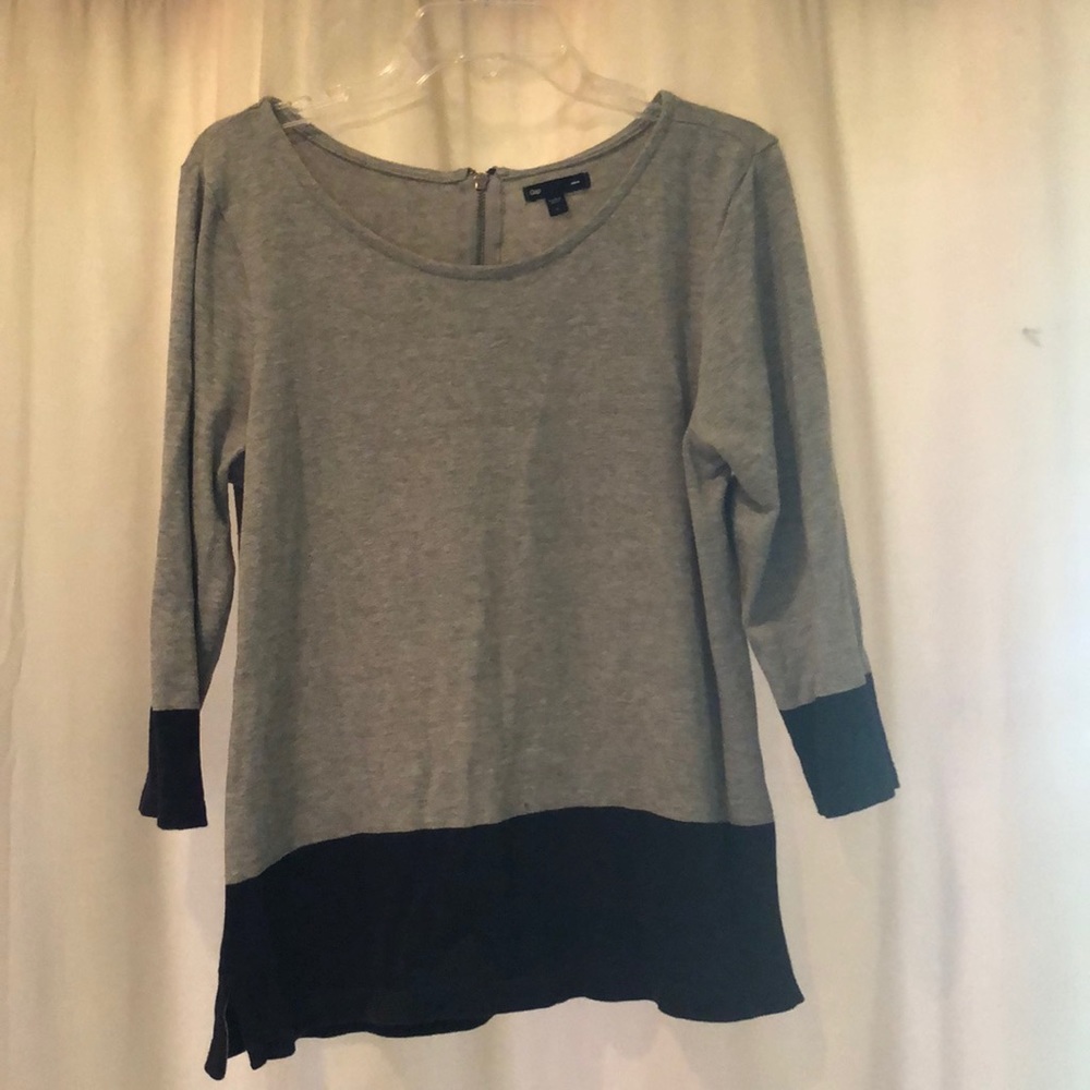 Gap Grey and Navy Zip Top